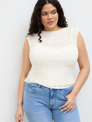 Boat Neck Shirred Top & Cami Top Curve & Plus