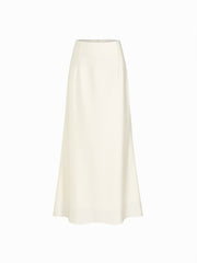 Satin Boat Neck Asymmetrical Hem Top & Maxi Skirt Set