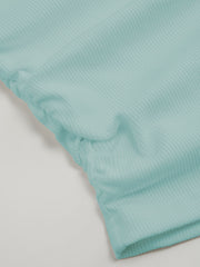 Cotton-blend Boat Neck Ruched Tank Top