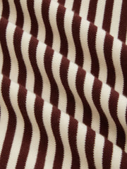 Jersey Asymmetrical Neck Stripe Ruched Tee
