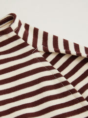 Jersey Asymmetrical Neck Stripe Ruched Tee