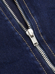 High Stretch Denim Rivet Detail Zipper Mini Dress