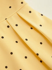 Square Neck Polka Dot Ruffle Criss Cross Maxi Dress