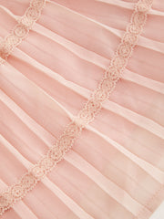 Pleated Mesh Knotted Lace Trim Bandeau Top