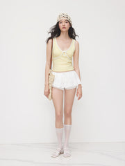 Jersey Contrasting Binding Bowknot Tank Top