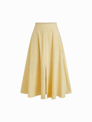 100% Cotton Mid Rise Split Maxi Skirt
