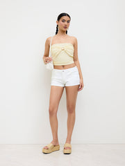 Shell Metal Detail Ruched Bandeau Top