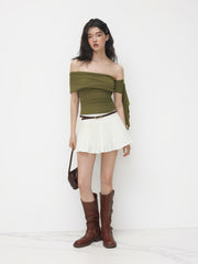 Off-shoulder Ruched Top