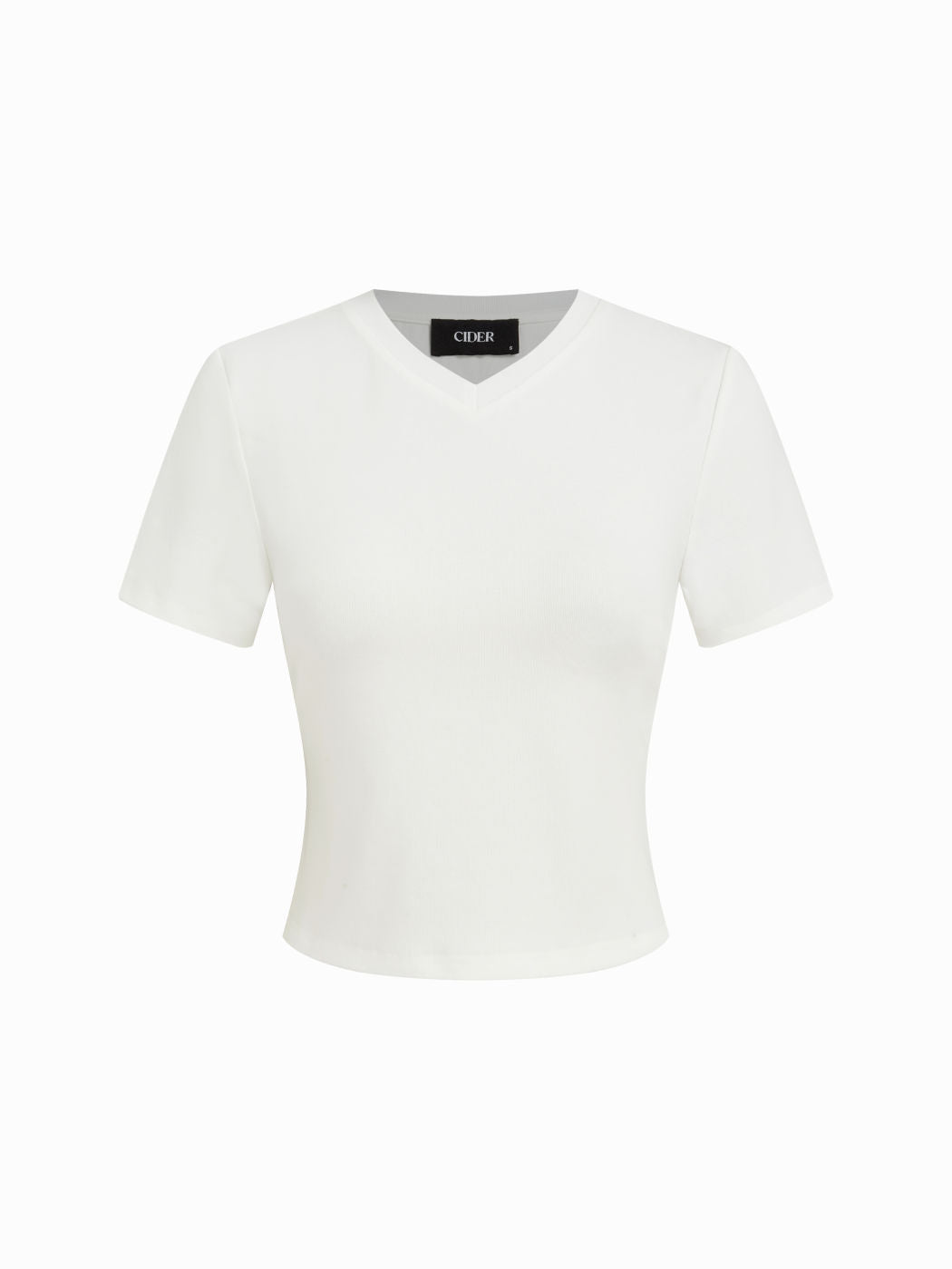 Cotton-blend V-neck Short Sleeve Tee