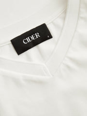 Cotton-blend V-neck Short Sleeve Tee