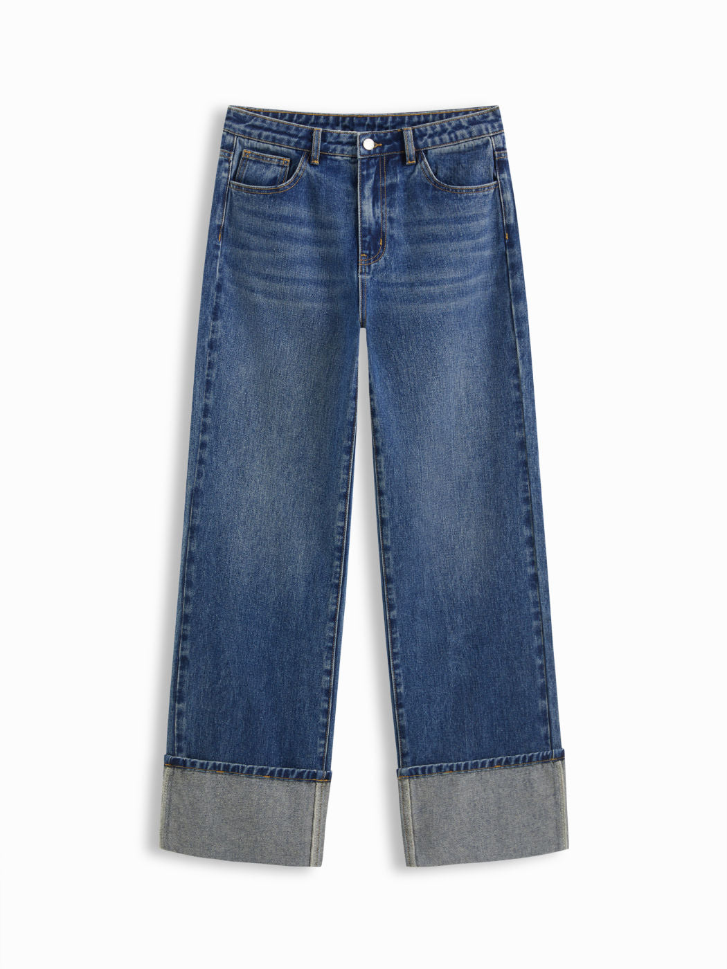 Mid-Rise  Straight Leg w/ Foldover Cuff