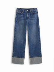 Mid-Rise  Straight Leg w/ Foldover Cuff