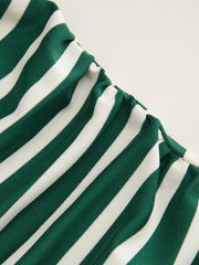 Polo Neck Stripe Midi Dress