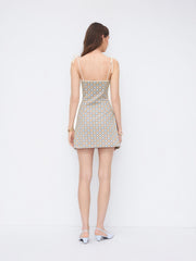 Geometric Pattern Bowknot Mini Dress
