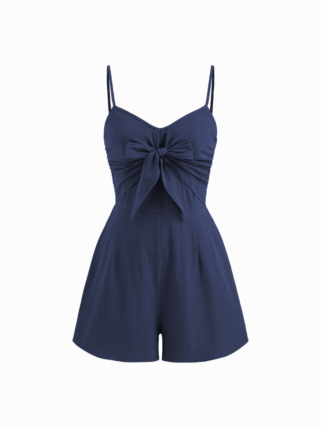 100% Cotton Bowknot Shirred Romper