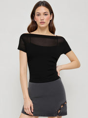 Denim Low Rise Studded Cut Out Mini Skirt