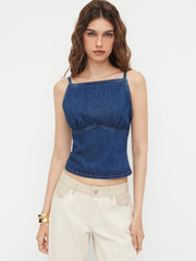 Denim Backless Cami Top