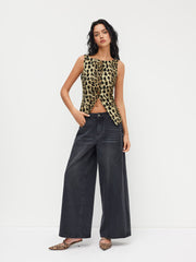 Leopard Boat Neck Waistcoat