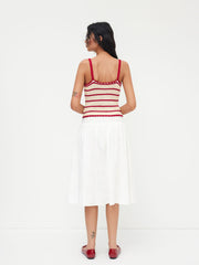 Knit Sweetheart Neckline Stripe Cami Top