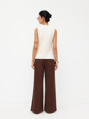 Knit V-neck Metal Button Vest