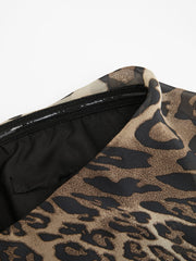 Chiffon Leopard Layered Bandeau Mini Dress