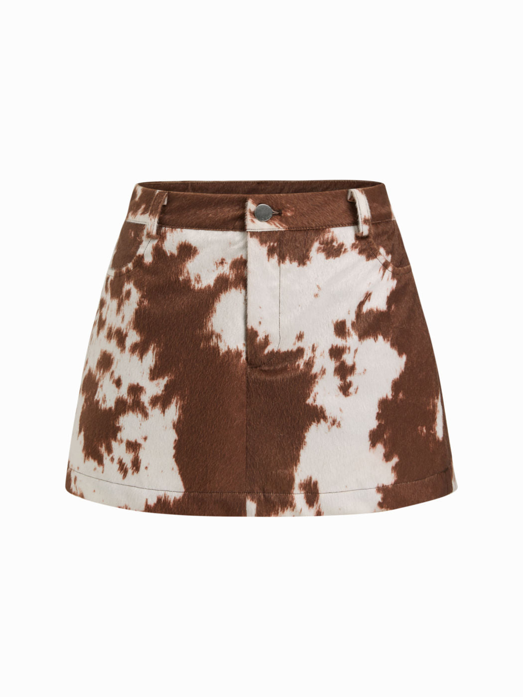 Cow Pattern Mid Rise A-line Mini Skirt