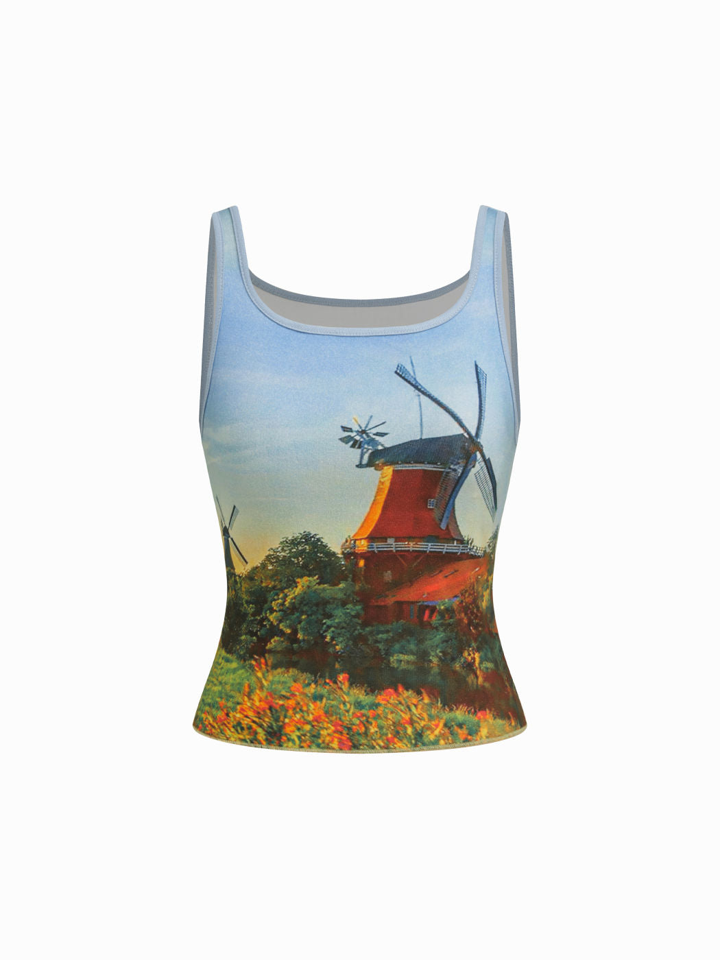 Oil Painting Scoop Neckline Tank Top