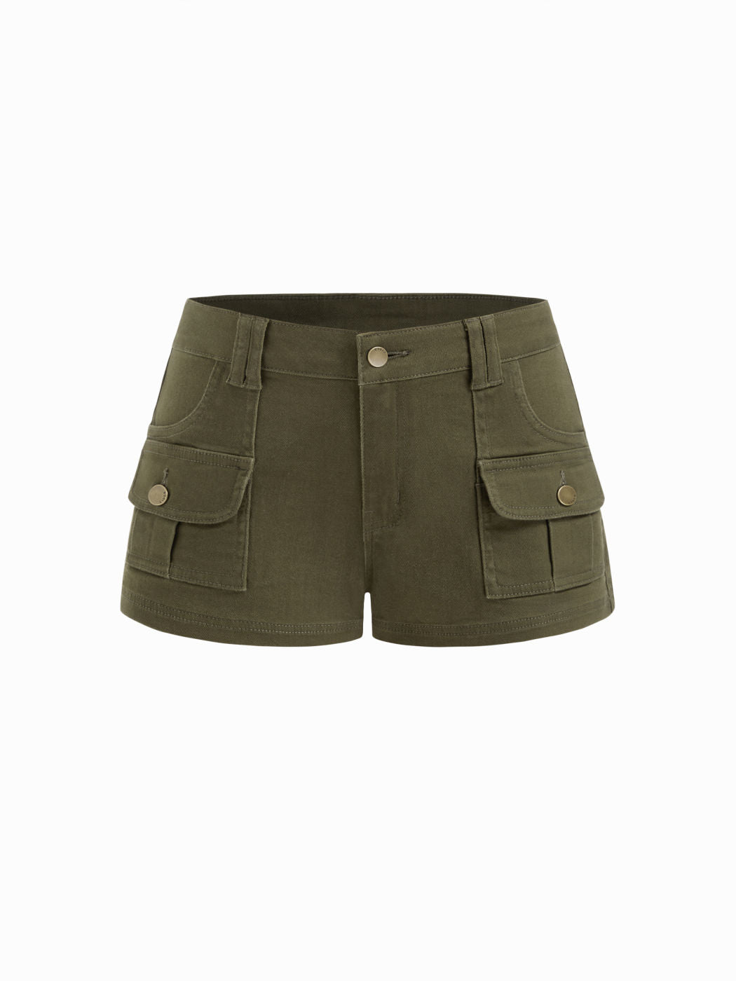 Stretch Cider Denim Low Rise Pocket Micro Shorts