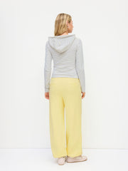 Miss Lazy Terry Mid Rise Lace Drawstring Jogger Sweatpants