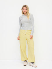 Miss Lazy Terry Mid Rise Lace Drawstring Jogger Sweatpants
