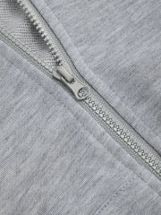 Lettuce Trim Shirred Zip Through Oversized Hoodie