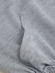 Lettuce Trim Shirred Zip Through Oversized Hoodie