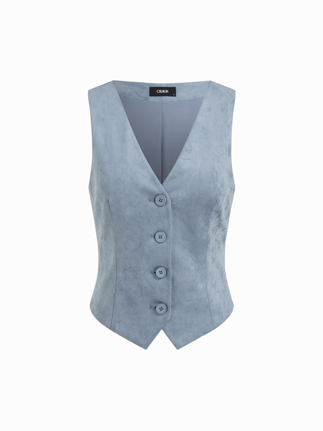 Suede V-neck Button Blazer Vest