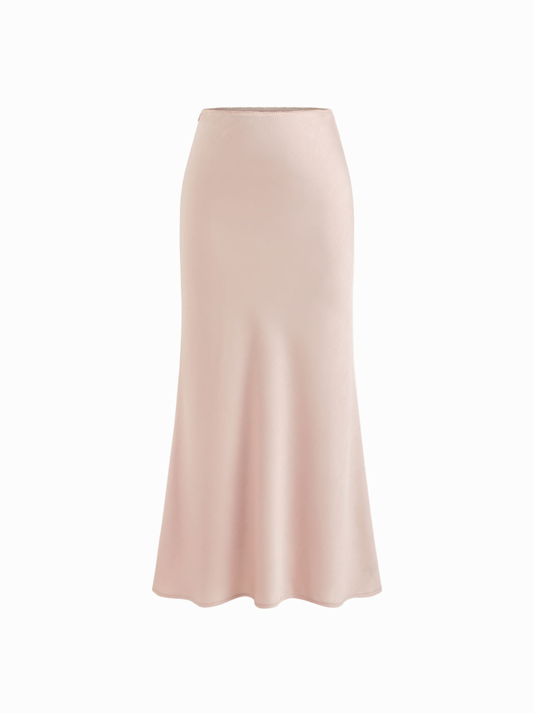 Textured Satin Mid Rise Mermaid Maxi Skirt