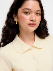Knit Peter Pan Collar Short Sleeve Cardigan