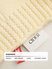 Knit Stand Collar Long Sleeve Hollow Out Button Oversized Cardigan
