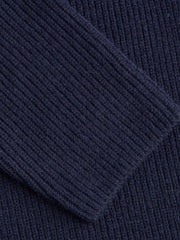Knit Collar V-neck Long Sleeve Oversized Top