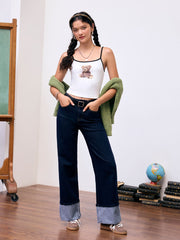 High-Rise Wide Leg w/ Foldover Cuff