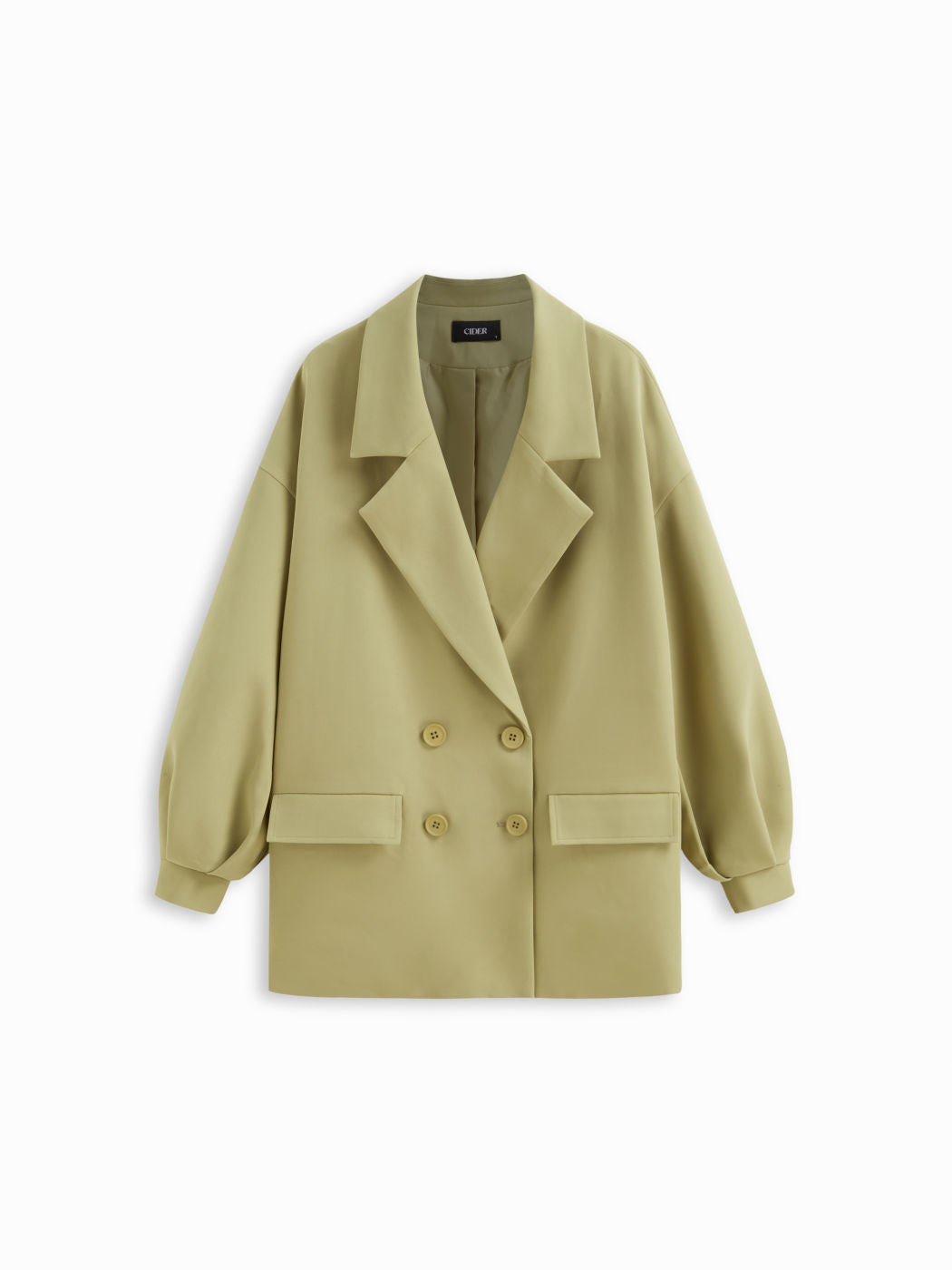 Notched Collar Oversized Double Breasted Coat