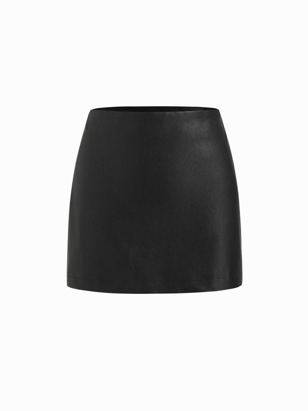 Faux Leather Mid Rise A-line Mini Skirt
