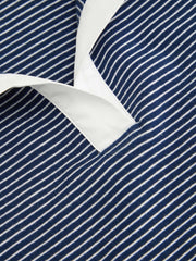 Cotton-blend Polo Neck Stripe Tee