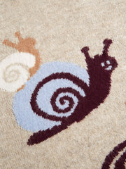 Knit Wool-blend Round Neckline Snail Bell Sleeve Oversized Top