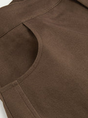 Cotton-blend Mid Rise Barrel-leg Cropped Trousers