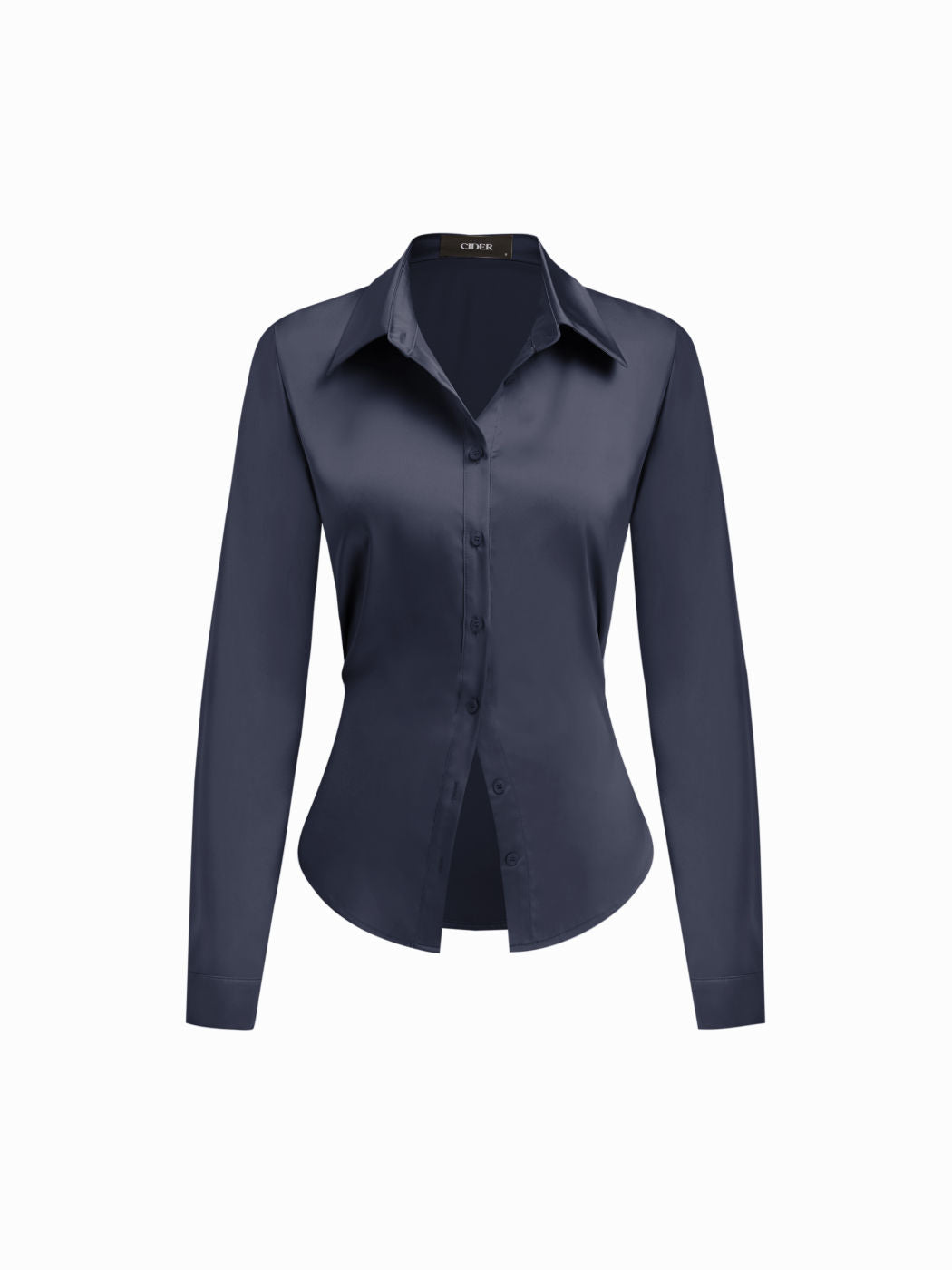 Satin Collar Long Sleeve Shirt
