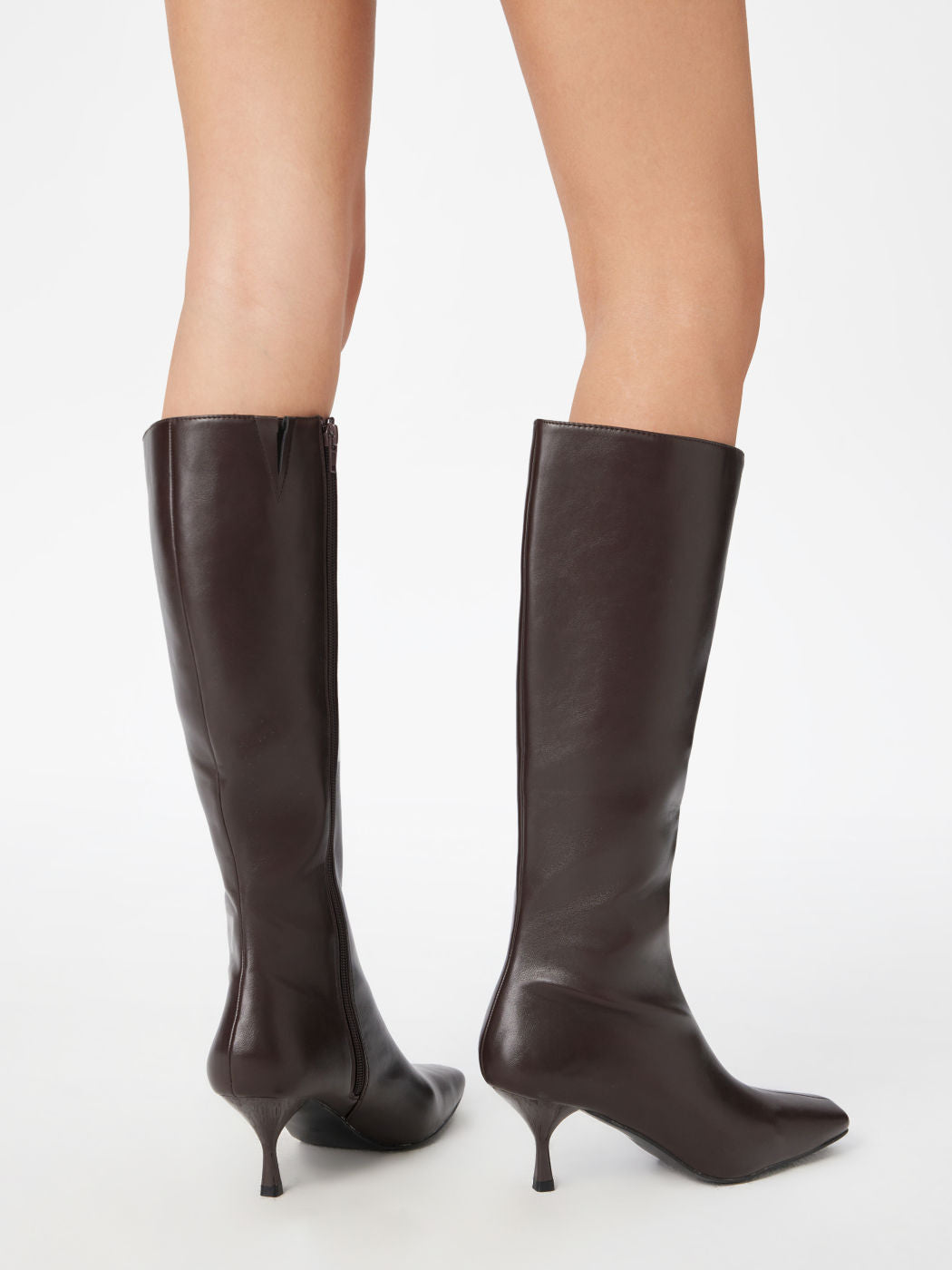 SQUARE TOE STILETTO KNEE HIGH BOOTS