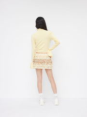 Low Rise Ditsy Floral Lettuce Trim Mini Skort