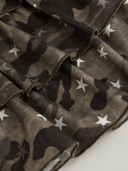 Jersey Mid Rise Camo Drawstring Rara Mini Skirt
