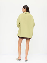 Notched Collar Oversized Double Breasted Coat