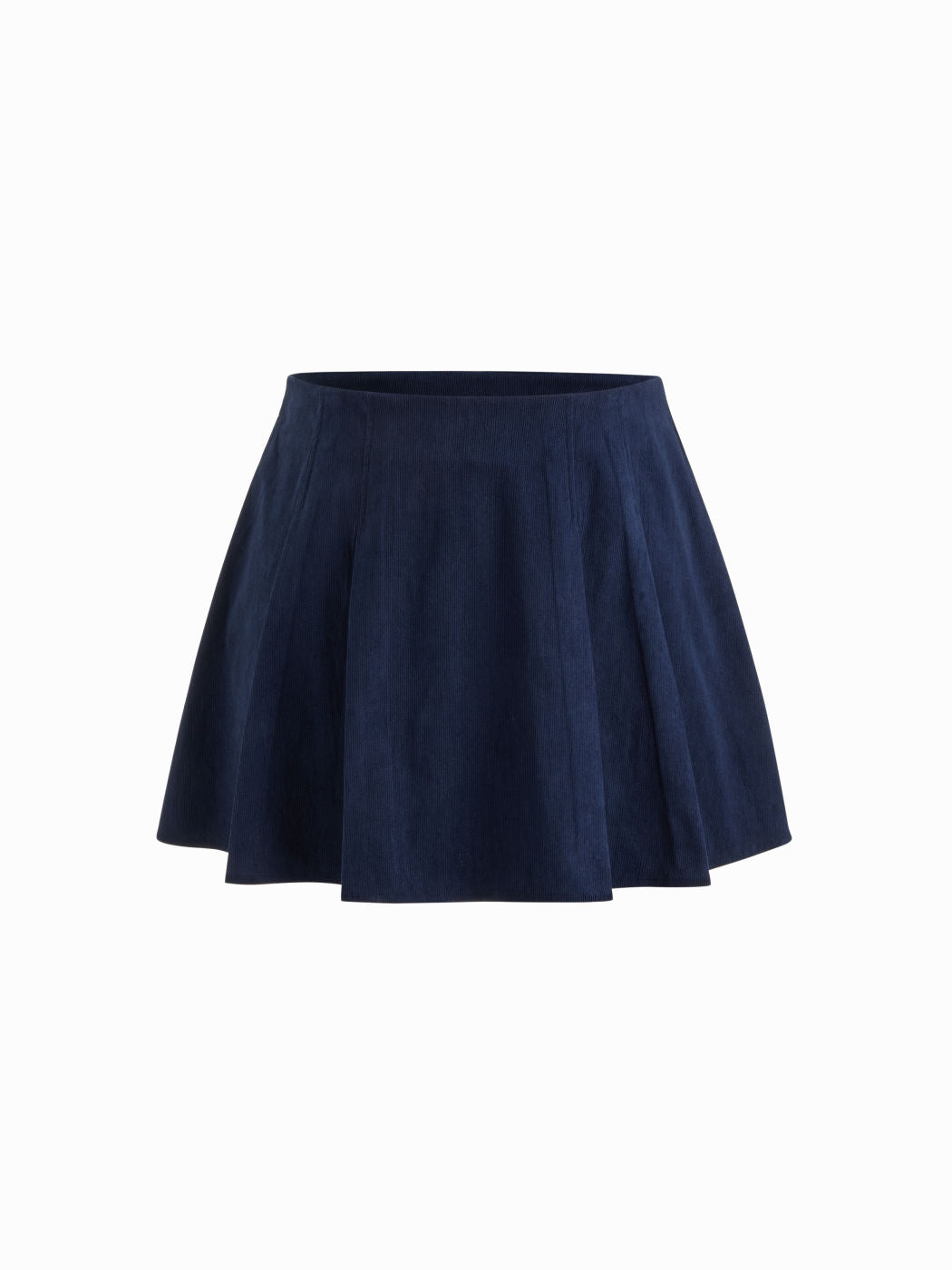 Corduroy Mid Rise Pleated Mini Skirt Curve & Plus