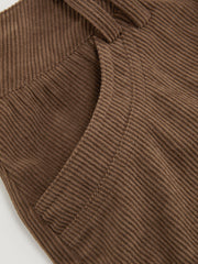 Corduroy Low Rise Leopard Detail Micro Shorts